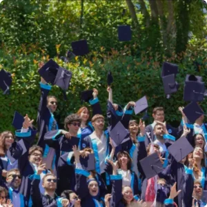 Students celebrating graduation at Koruncuk Vakfı